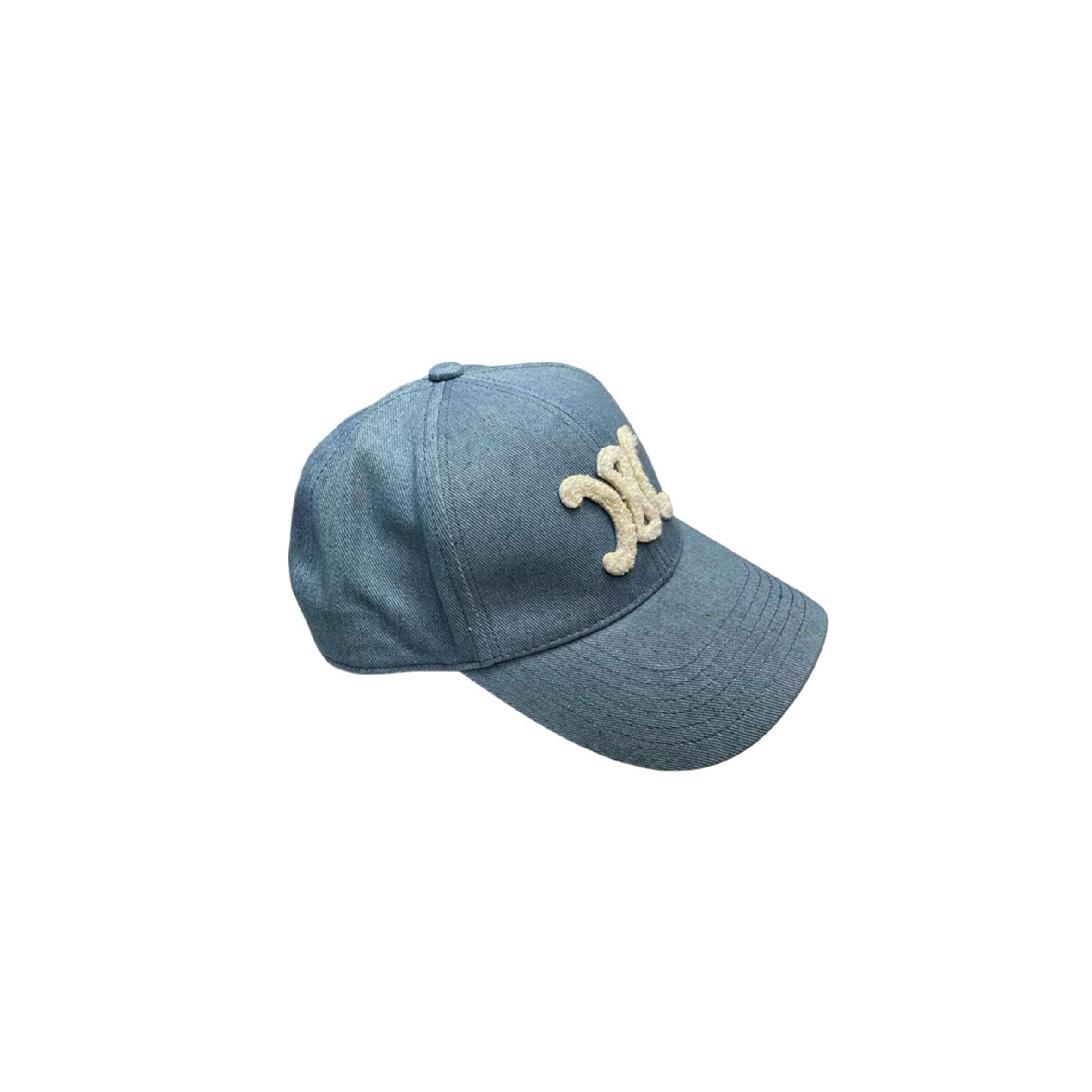 CELINE HAT TRIOMPHE BASEBALL CAP IN DENIM UNION WASH 